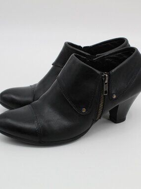 BOC Born Concept Heeled Leather Black Booties size 8.5